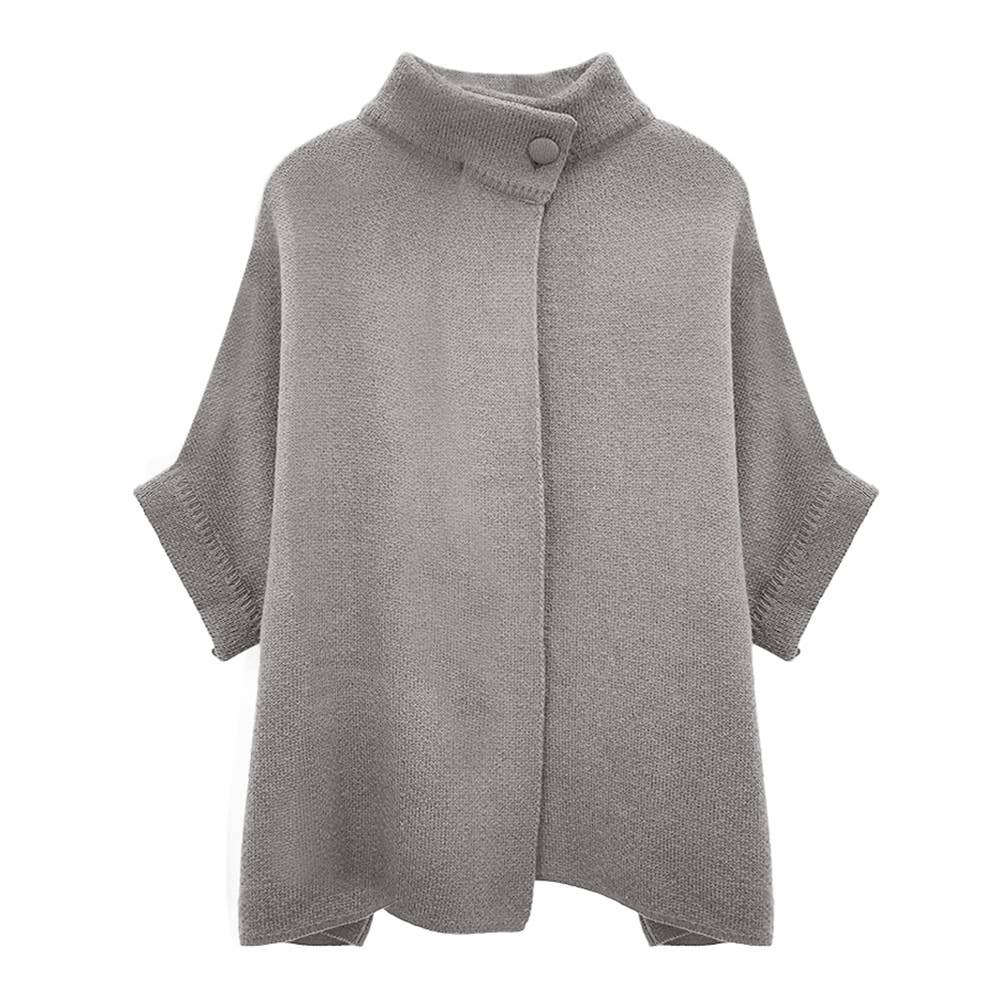 Solid Neck Button Cardigan