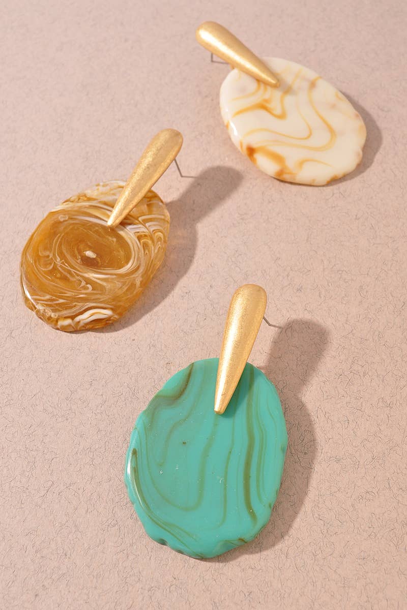 RESIN OVAL EARRINGS