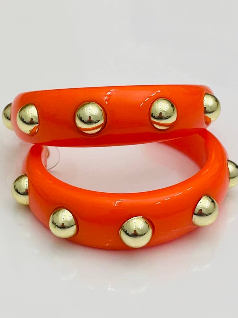 Orange Acrylic Hoop Earrings