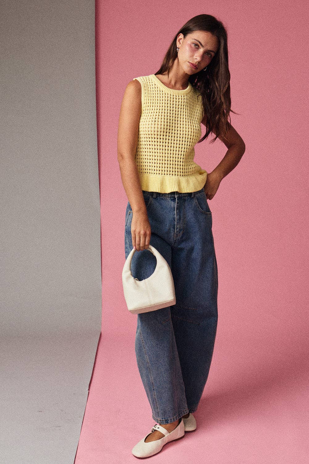 Sleeveless Knit Peplum Top