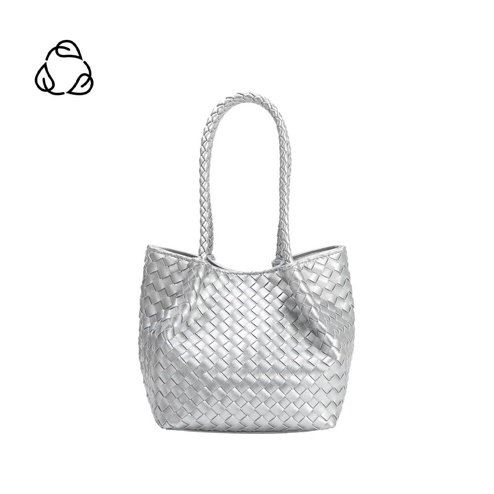 Anahi Silver Recycled Vegan Top Handle Bag