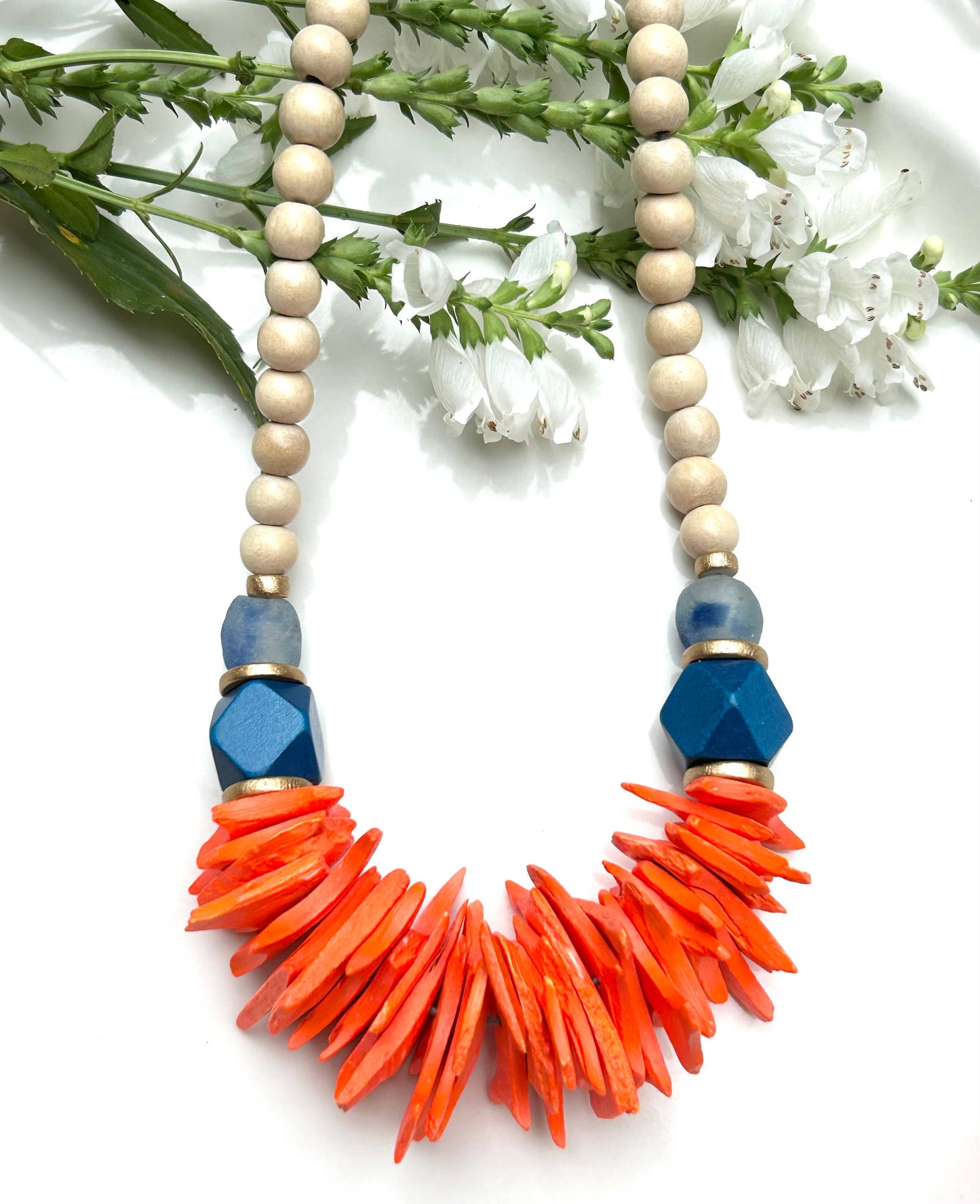 Orange mid length necklace