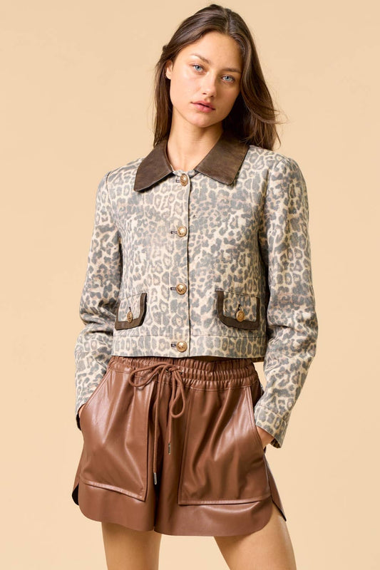 Leopard Button-Down Jacket