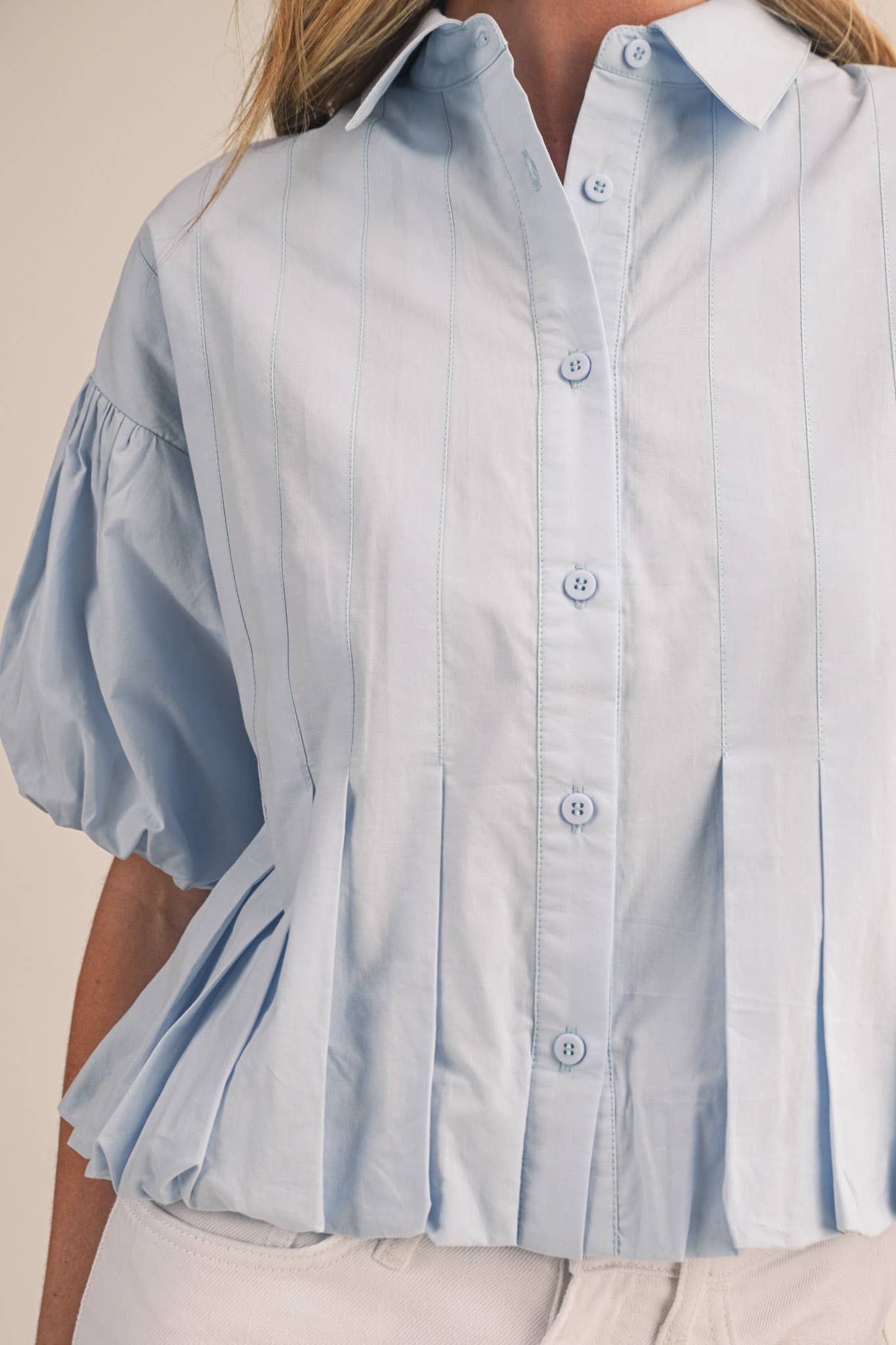 PLEATED BUBBLE HEM