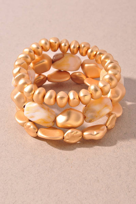 Color Beaded Stretch Bracelet Set