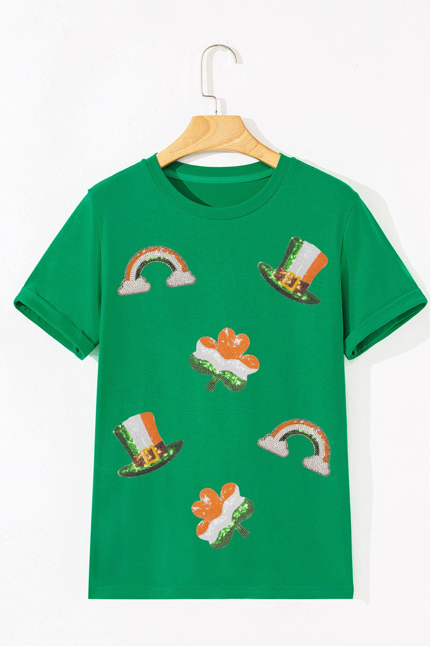 St Patricks Day Elements Sequin Graphic Tee (S-3XL)