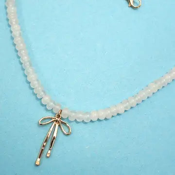 Agate Glass Bow Necklace