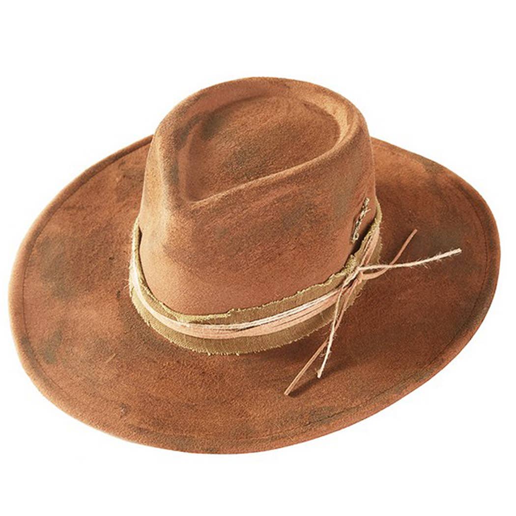 Vintage Versatile Shapeable Cowgirl Hat With Distre