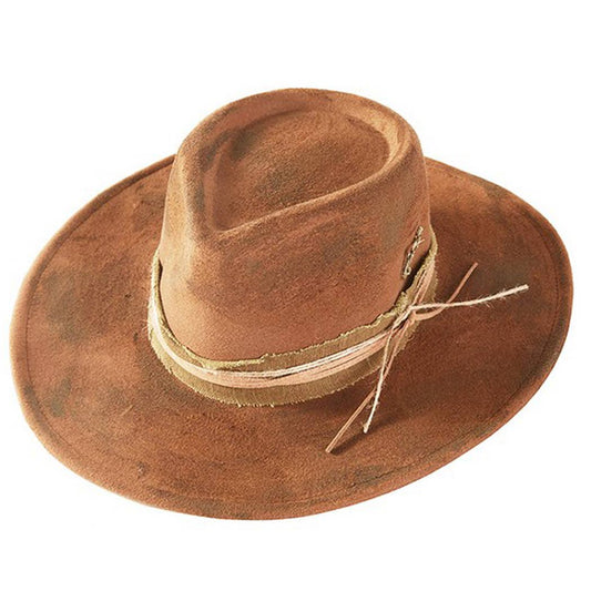 Vintage Versatile Shapeable Cowgirl Hat With Distre