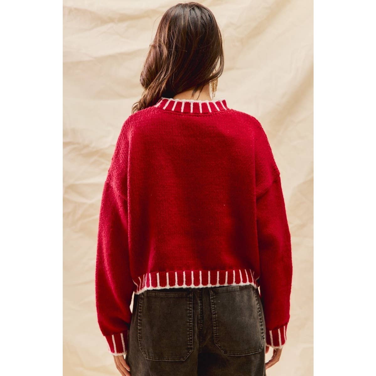 Trimmed Holiday Sweater