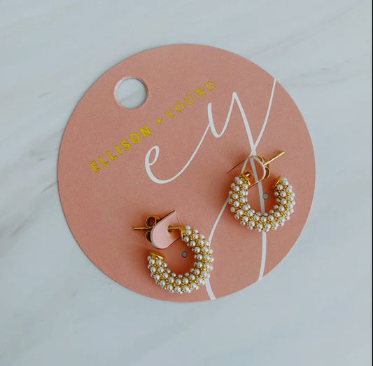 Mini Pearl Hoop Earrings