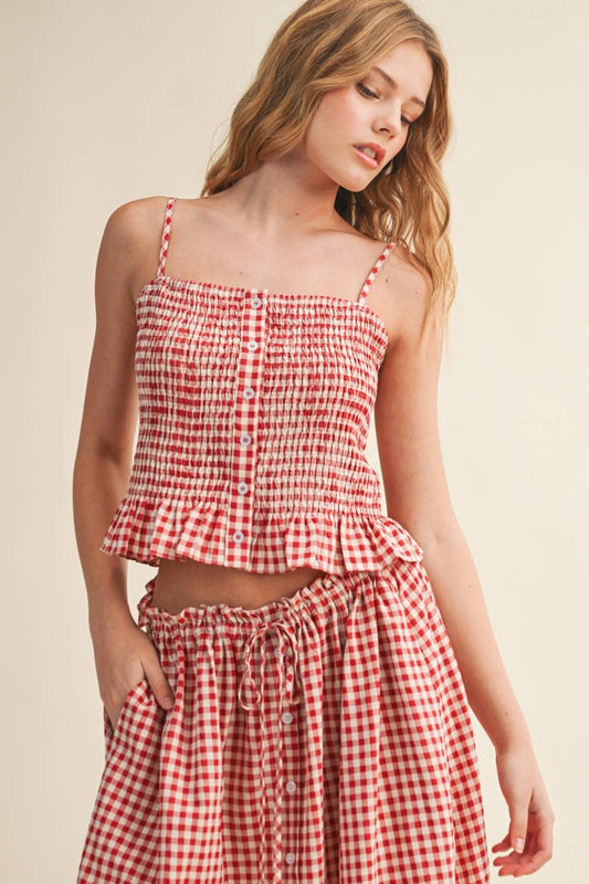 GINGHAM BUTTON SMOCKING SET