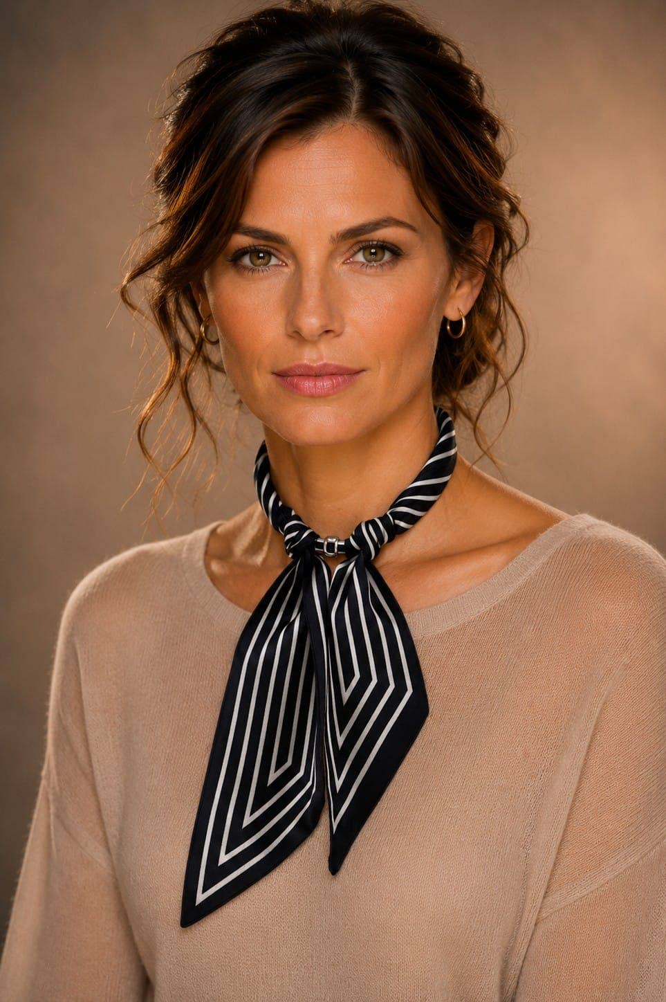 Stripe Print Scarf Necklace