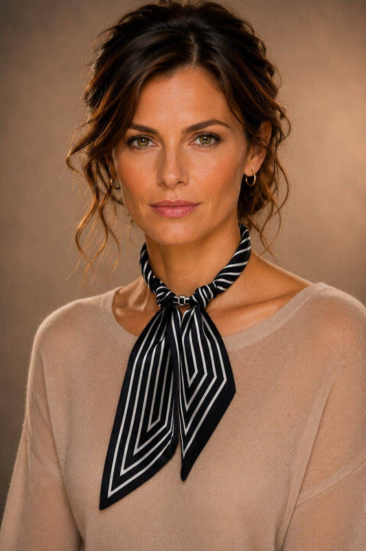 Stripe Print Scarf Necklace