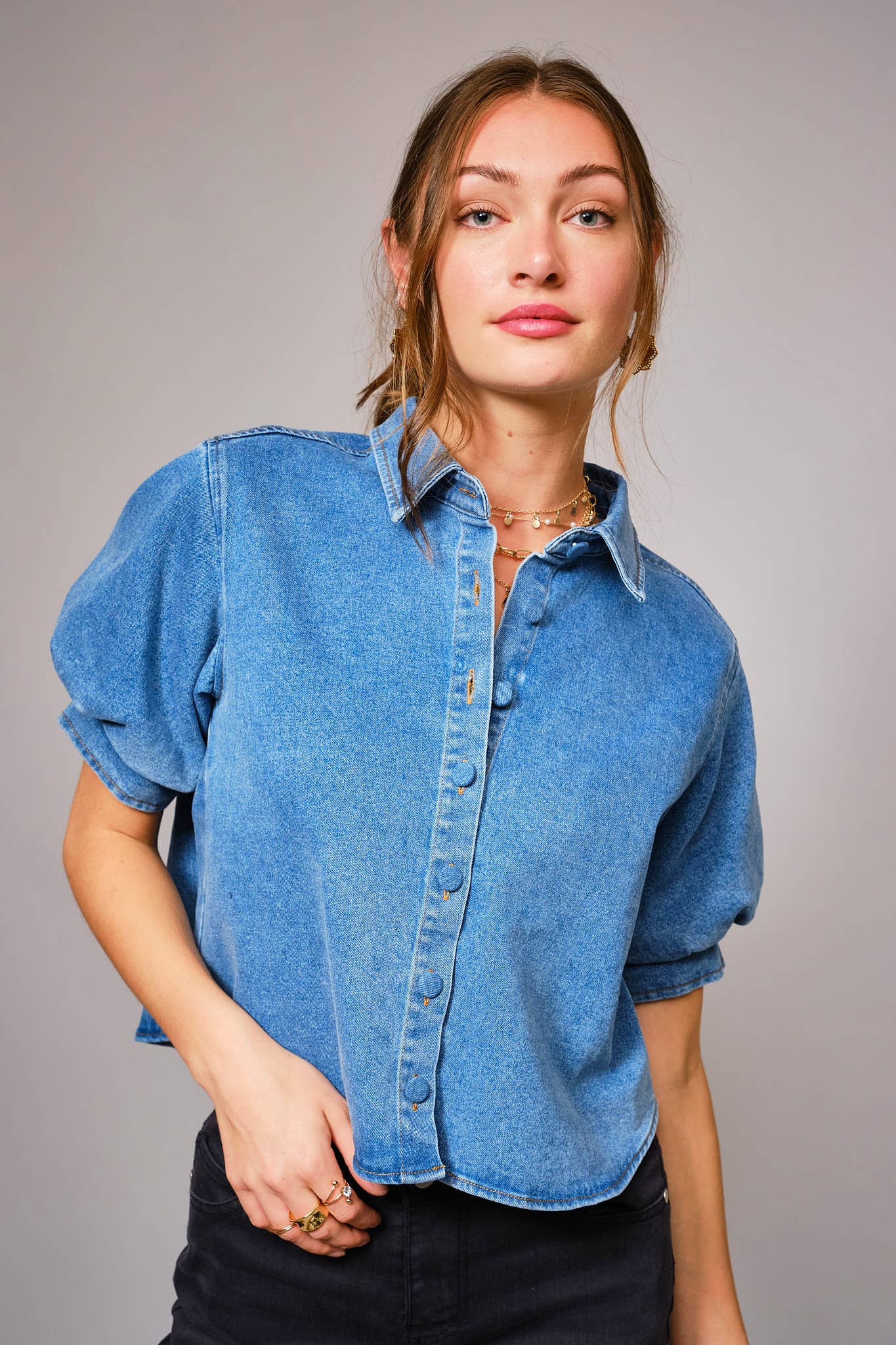 Puff Denim Shirt