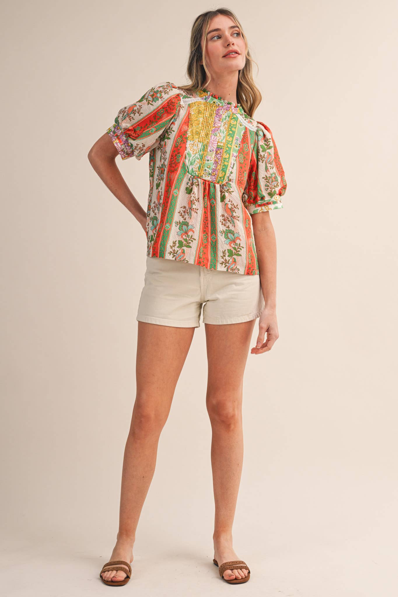 PIN TUCK BIB TOP