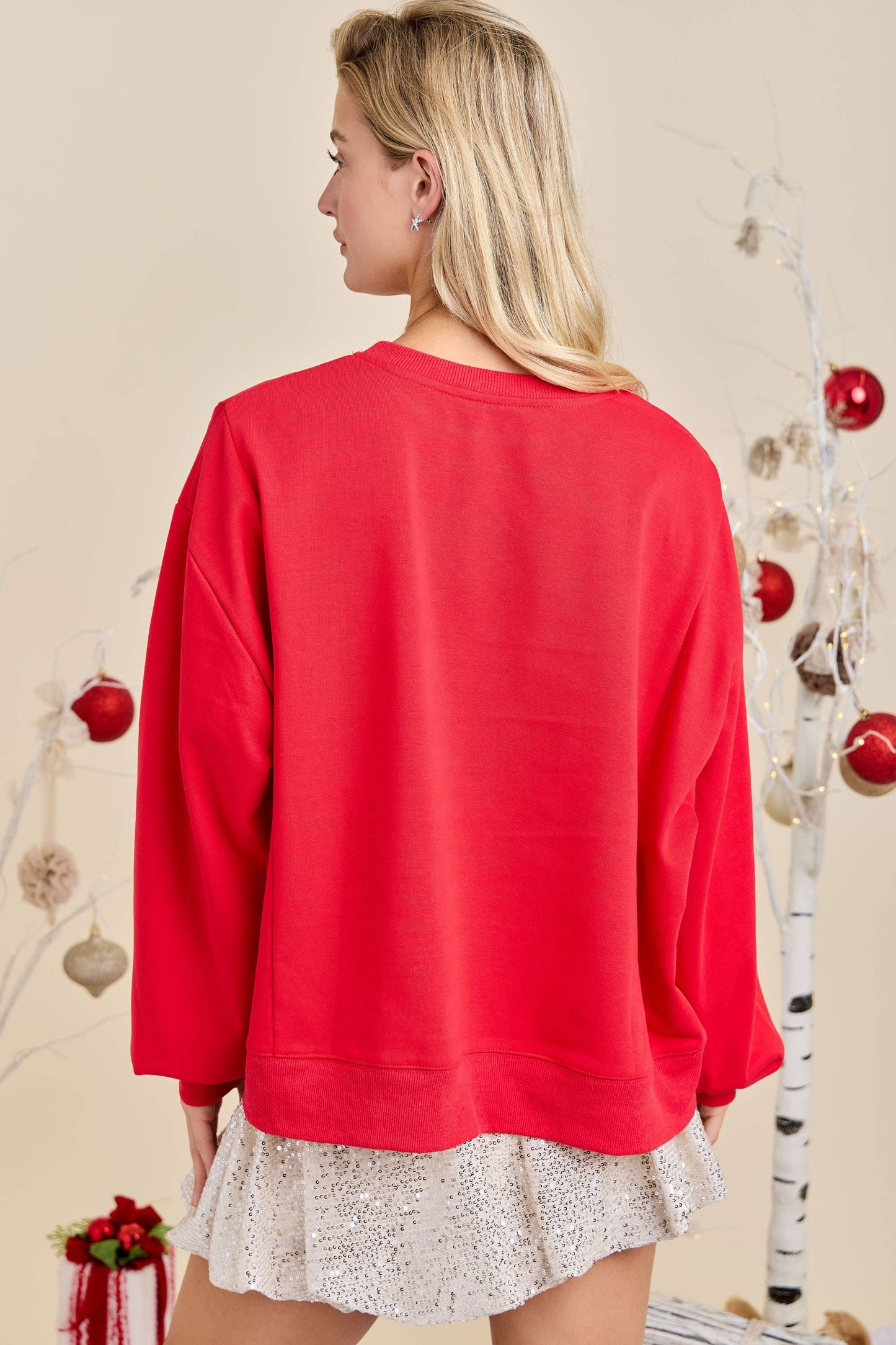 Christmas Sweatshirt Featuring Patchwork Gift box