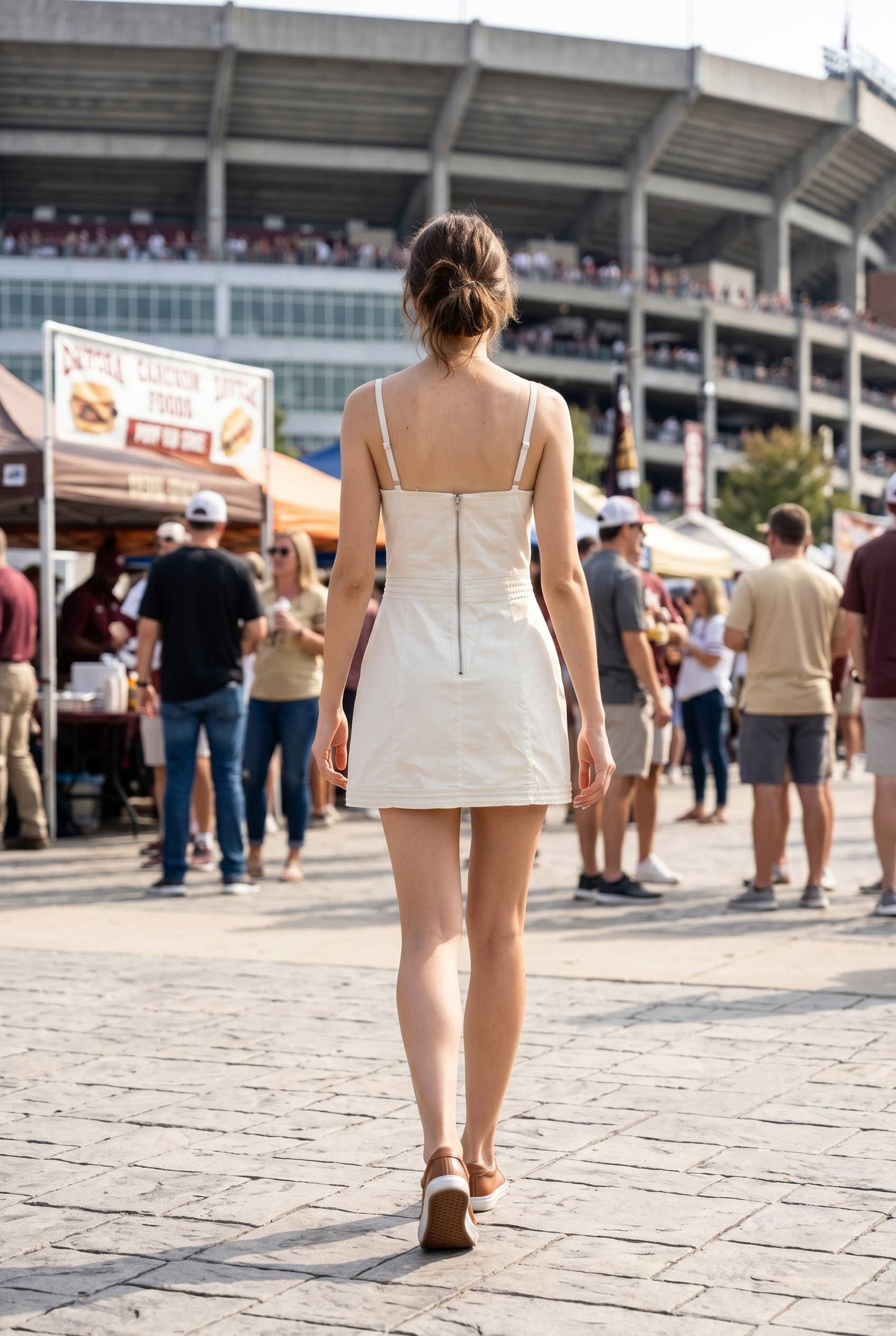 Exclusive Lace Trimmed Day-to-Night Mini Dress