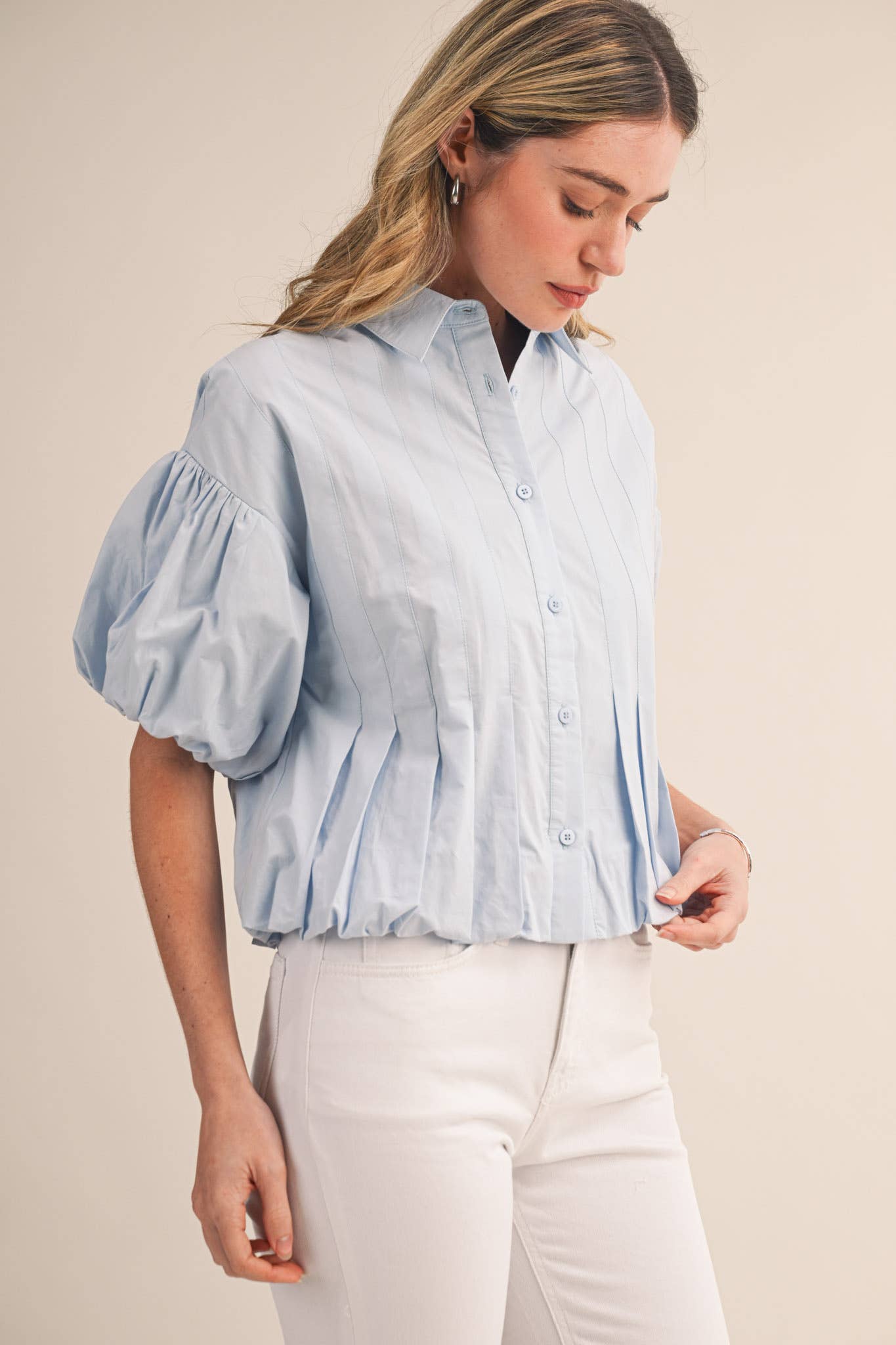 PLEATED BUBBLE HEM