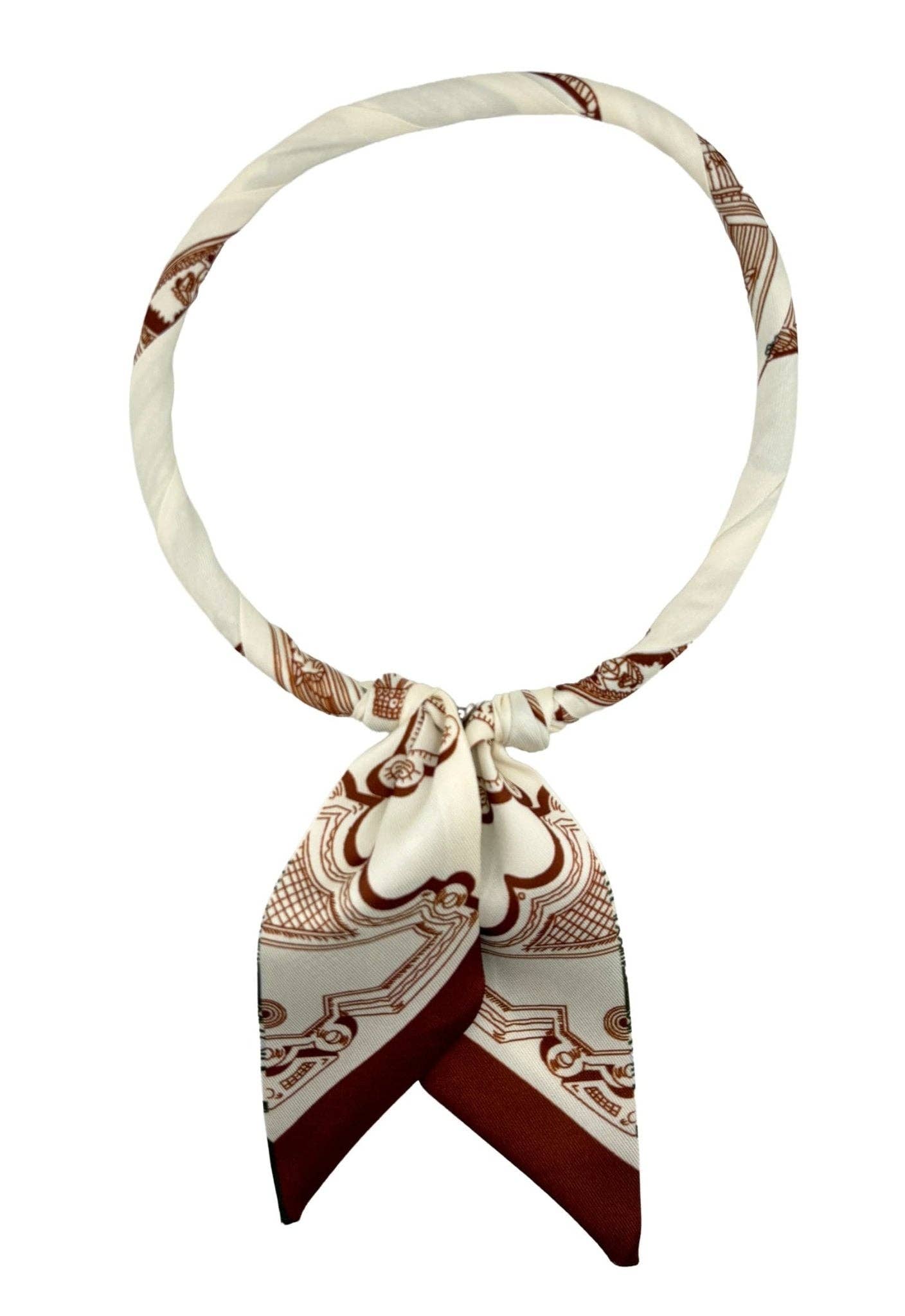 Motif Print Scarf Necklace
