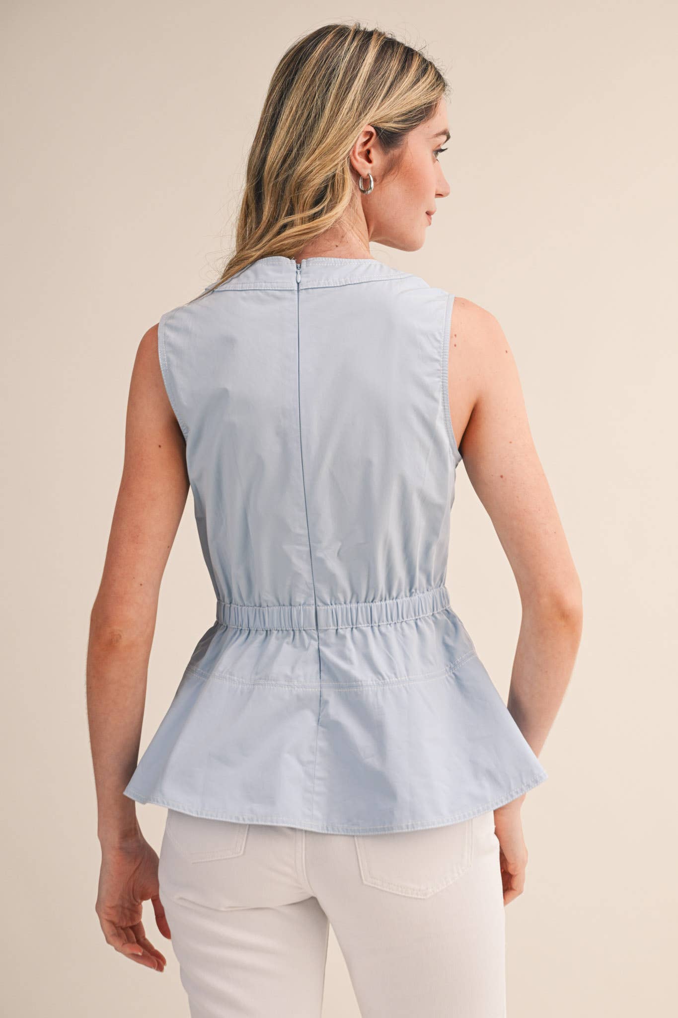 BELTED PEPLUM TOP