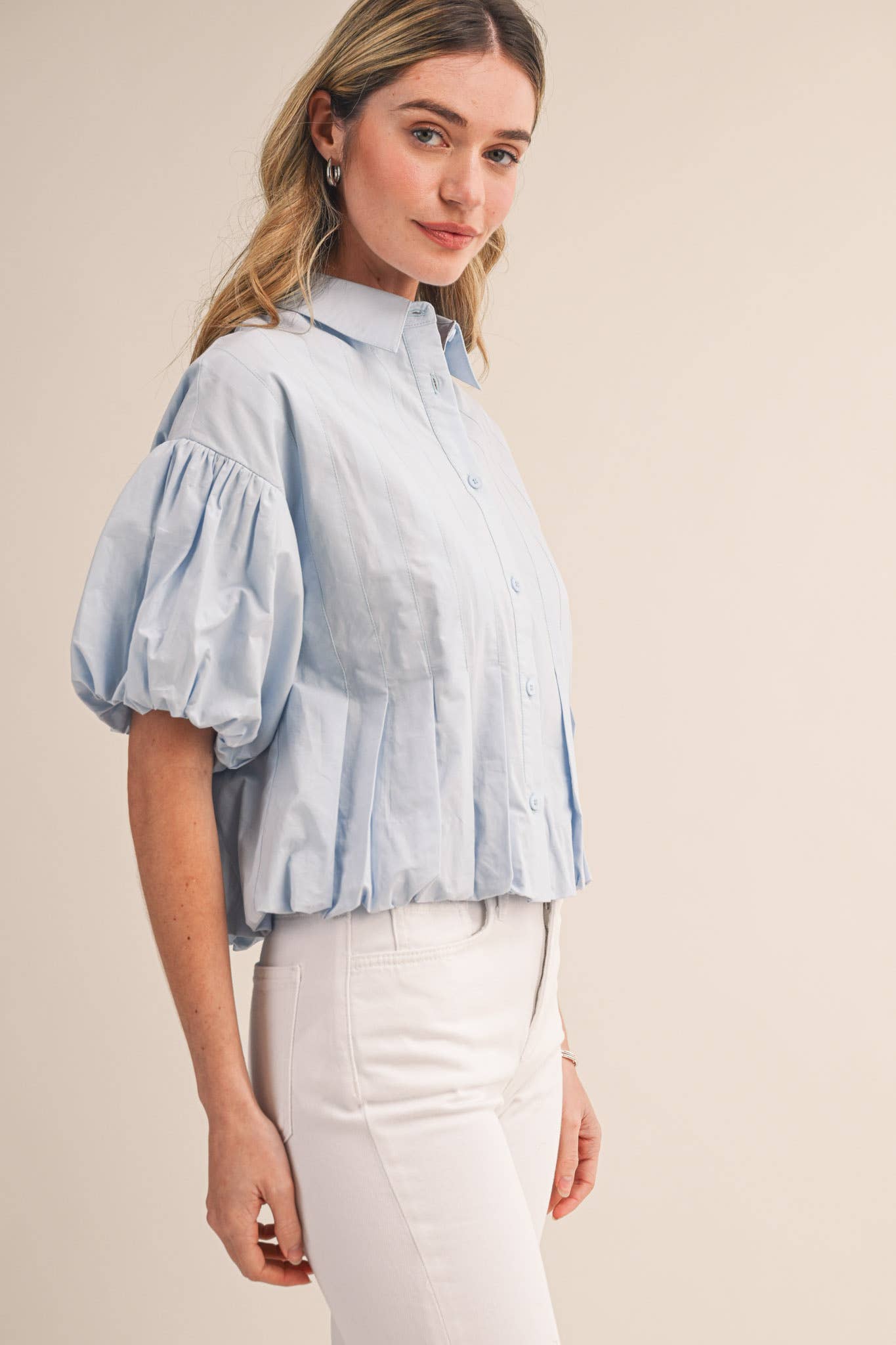 PLEATED BUBBLE HEM