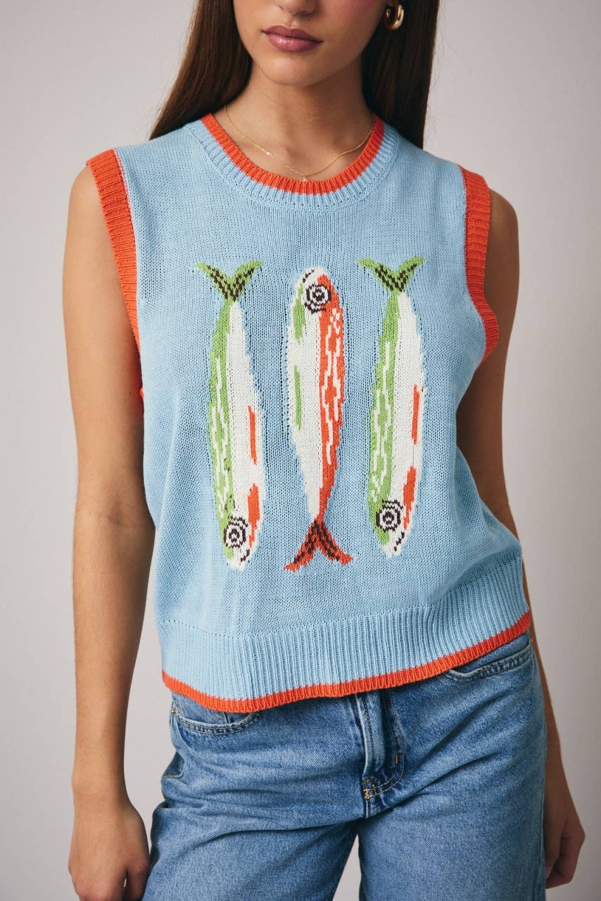 FISH GRAPHIC SWEATER