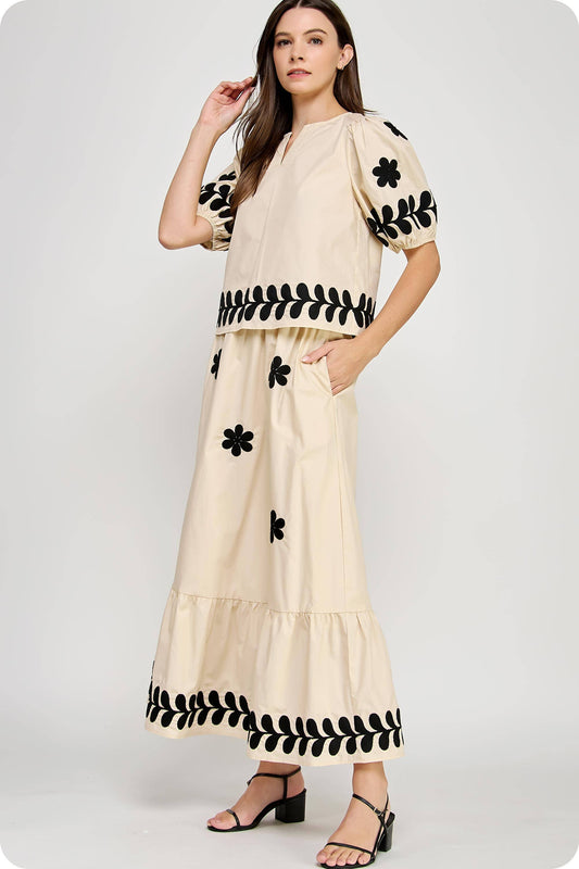 Flower Embroidery Cotton set