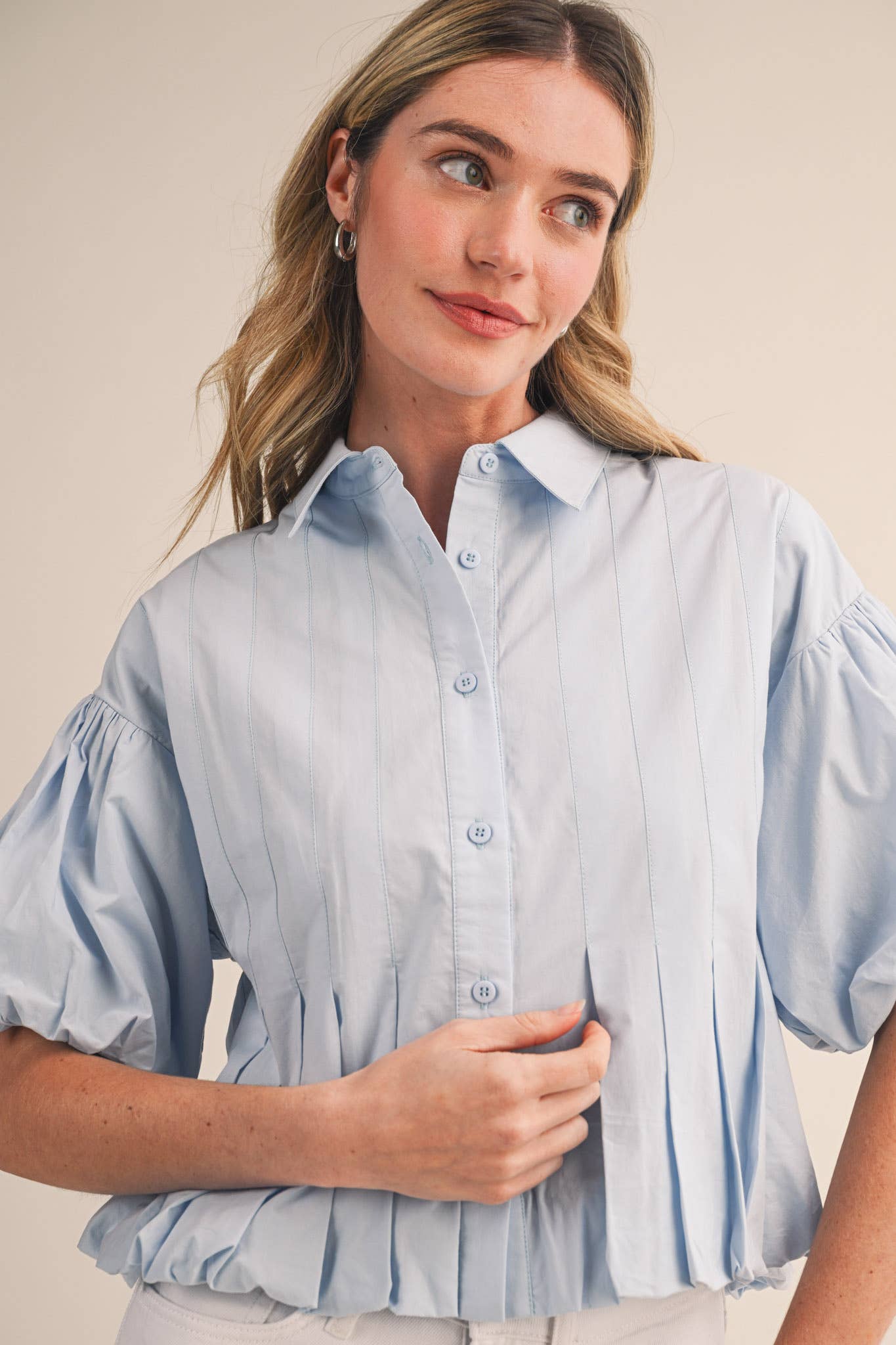 PLEATED BUBBLE HEM
