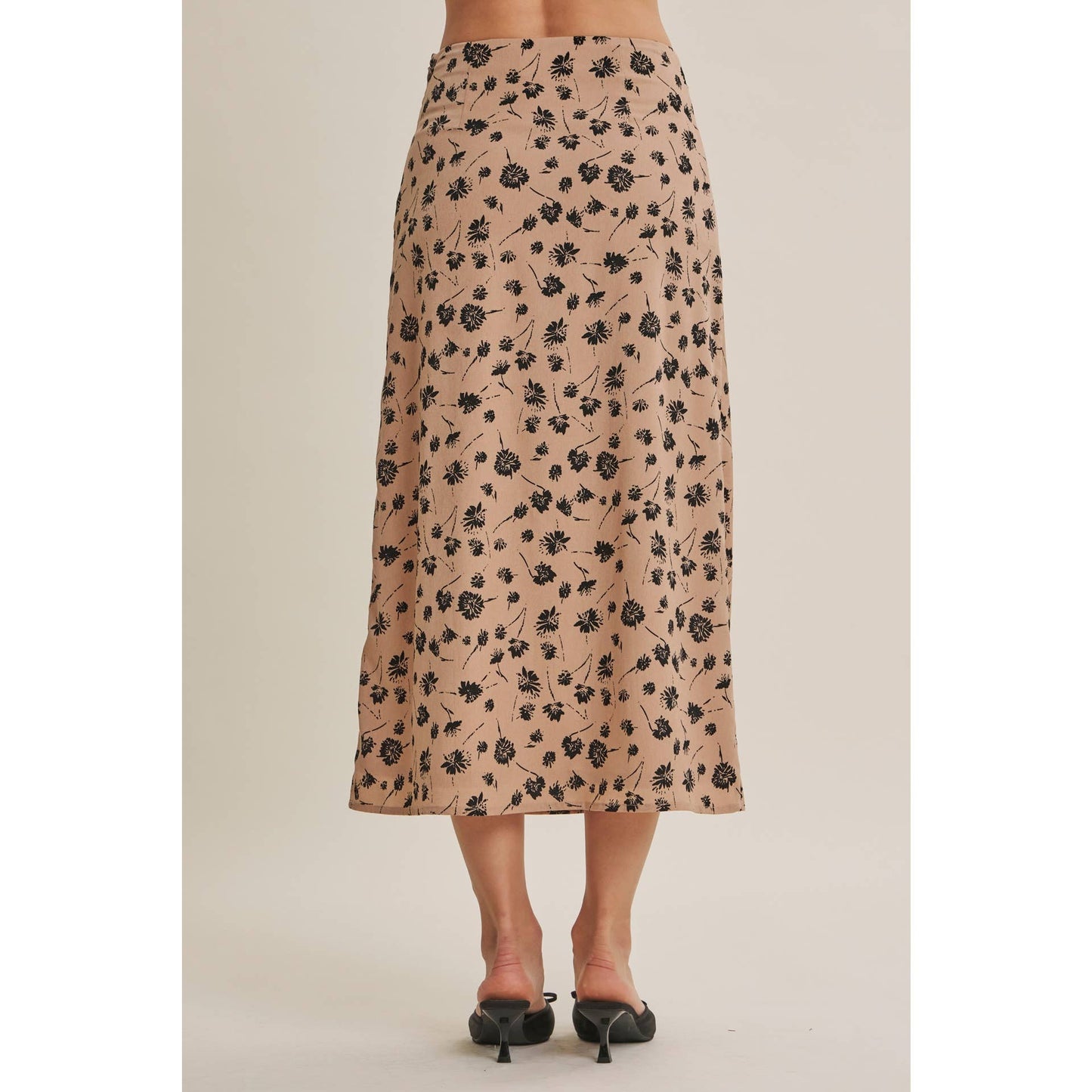 PARIS FLORAL LACE MIDI SLIP SKIRT