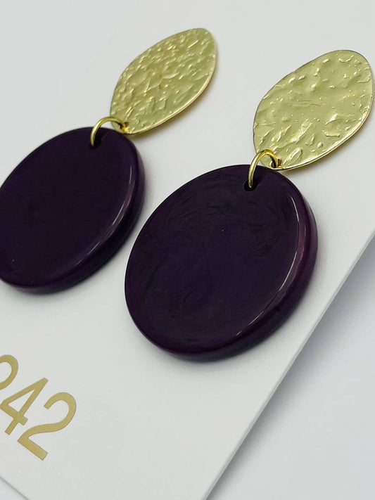 CHIC Gold and Purple Earrings