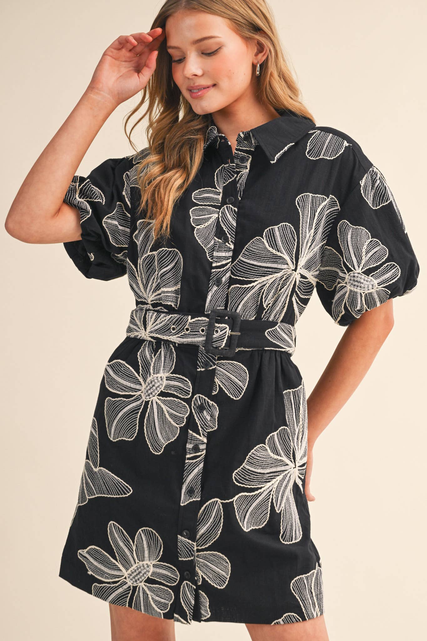 BELTED MINI DRESS