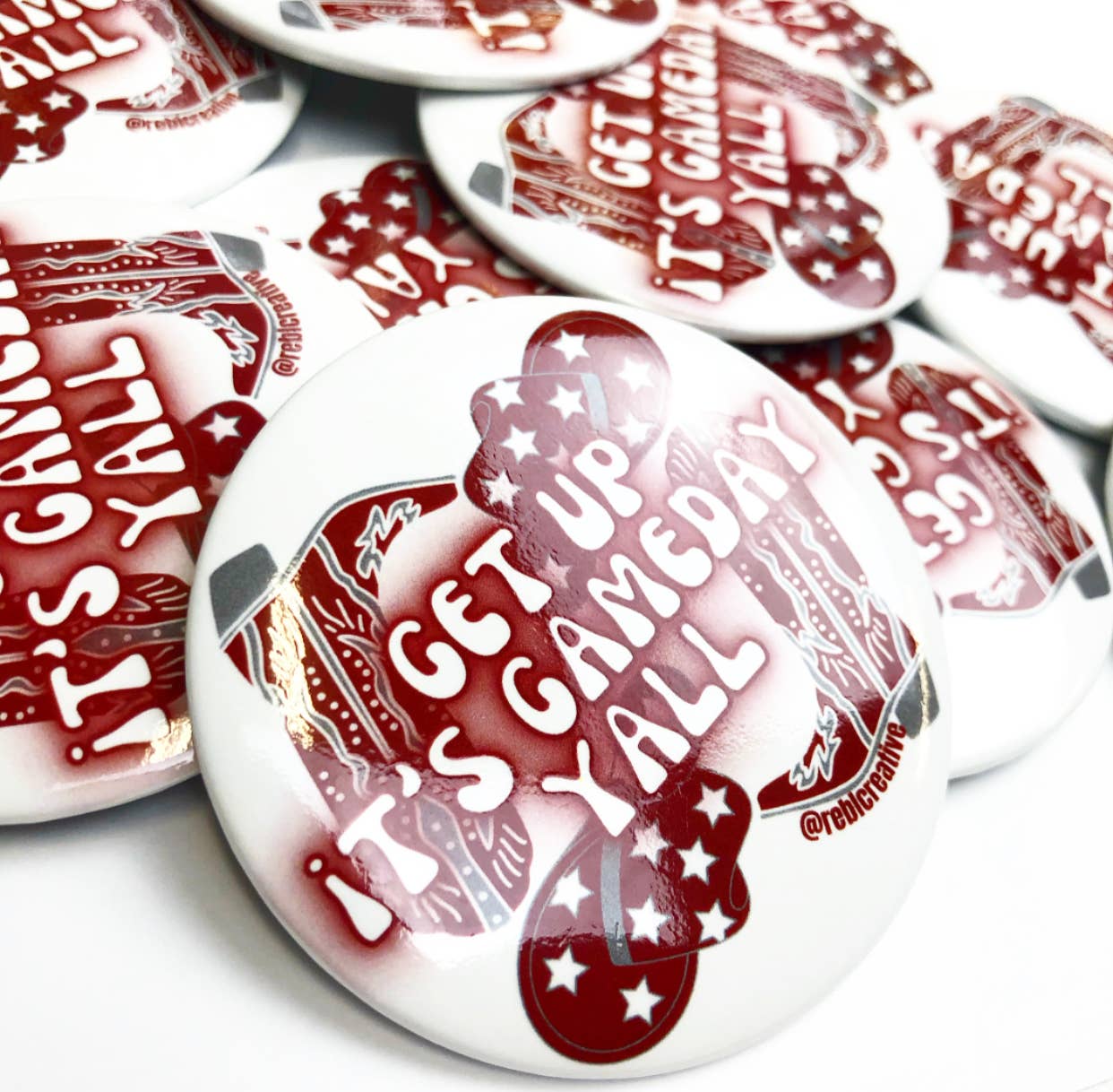 Get Up - Maroon/Grey - Game Day Button