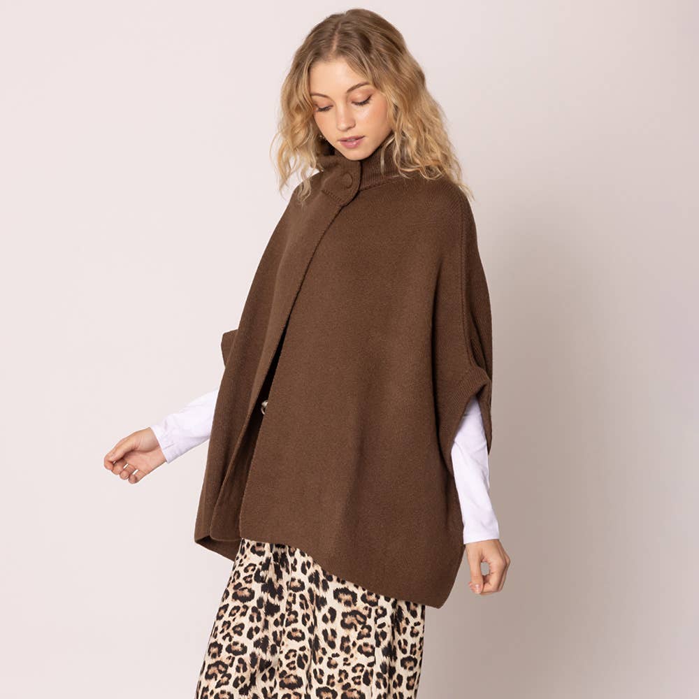 Solid Neck Button Cardigan