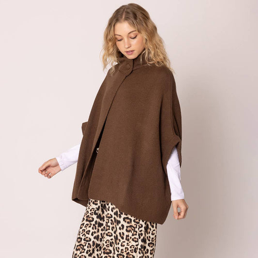 Solid Neck Button Cardigan