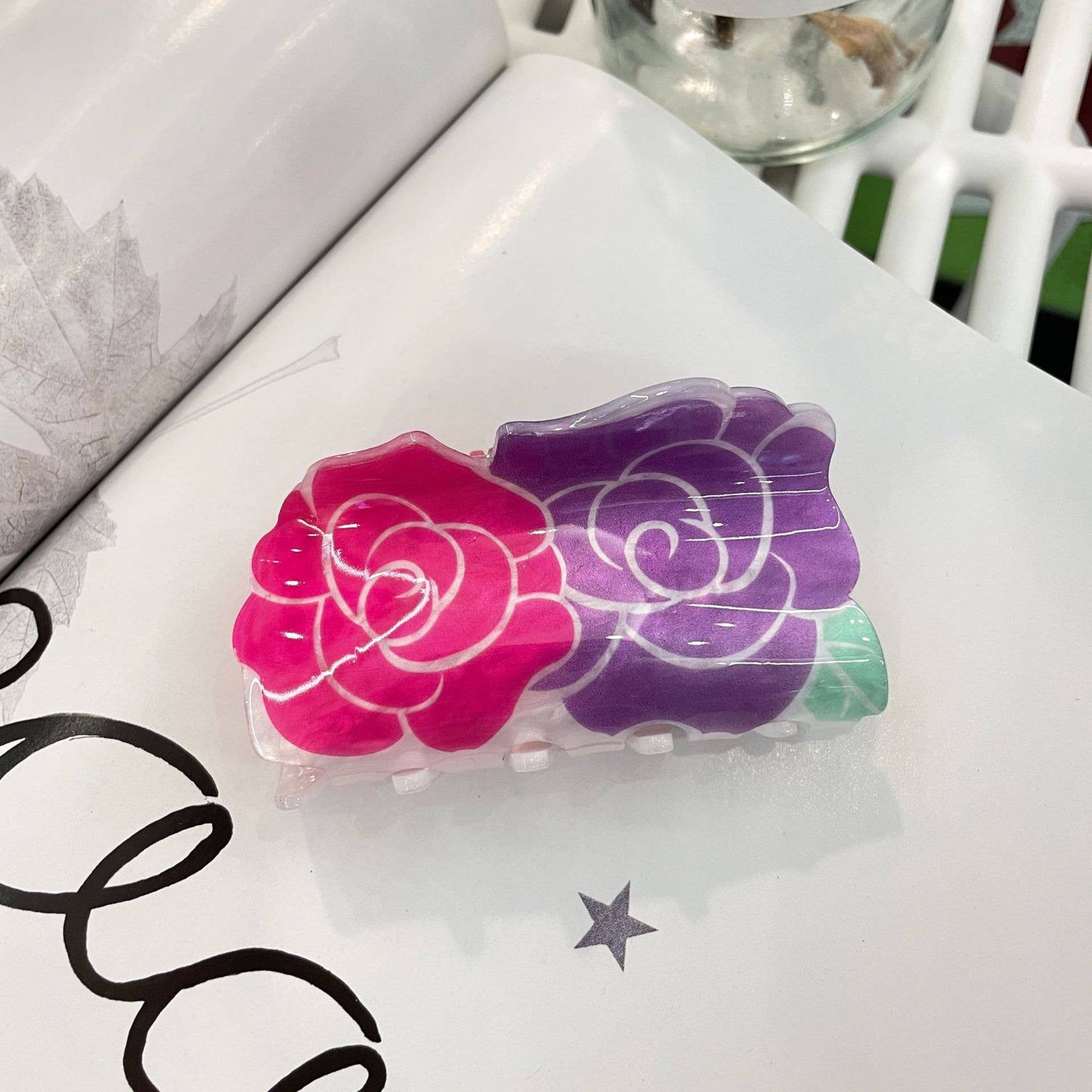 Dopamine-Style Floral Hair Clip Holiday Hair Accessory