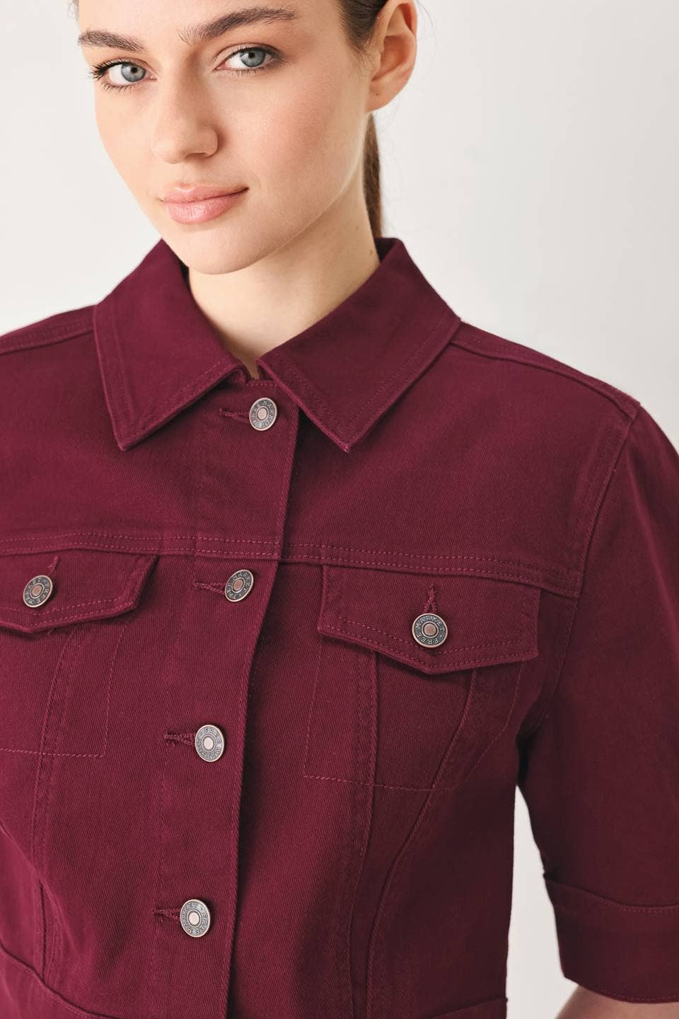 A washed twill jacket and pants set