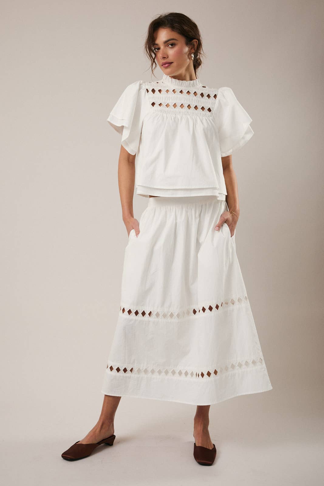 CUT OUT MIDI SKIRT