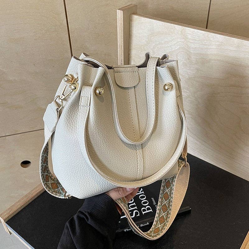 PU Leather Crossbody Bucket Bag