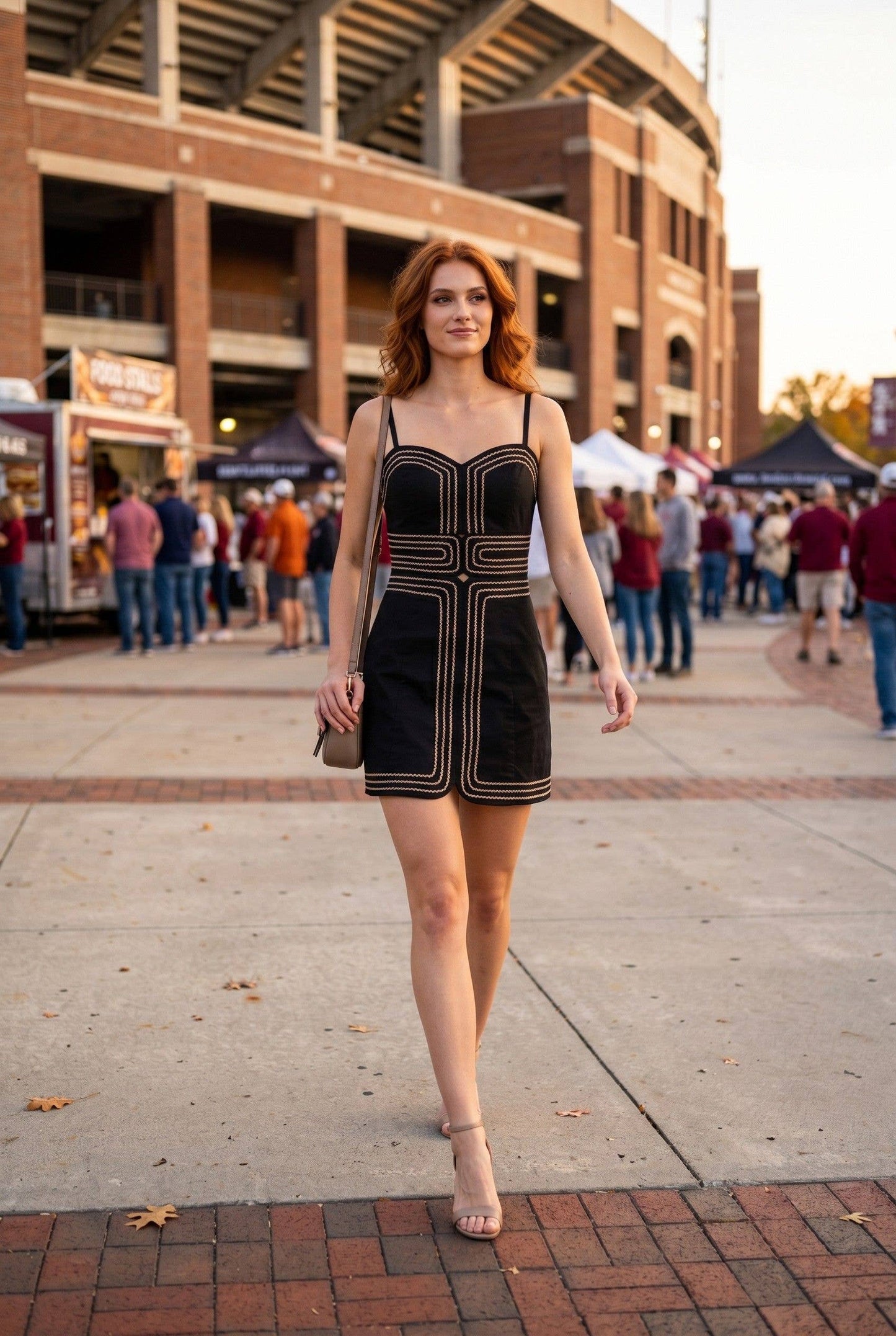 Exclusive Lace Trimmed Day-to-Night Mini Dress