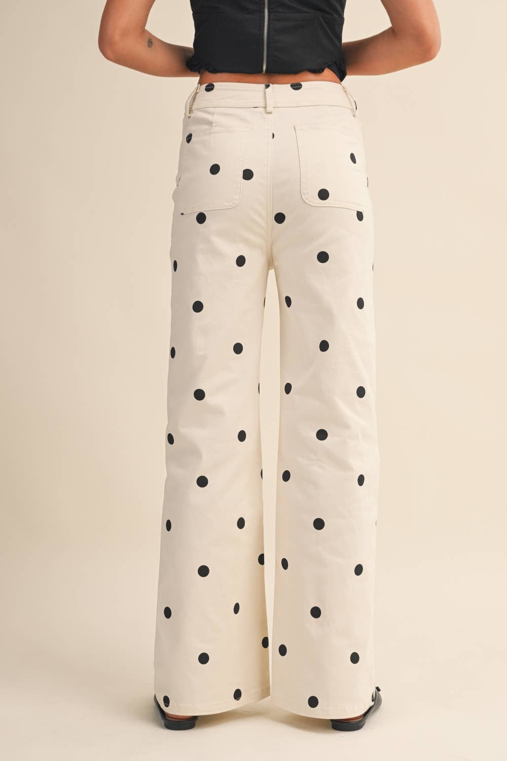 POLKADOT DENIM PANTS