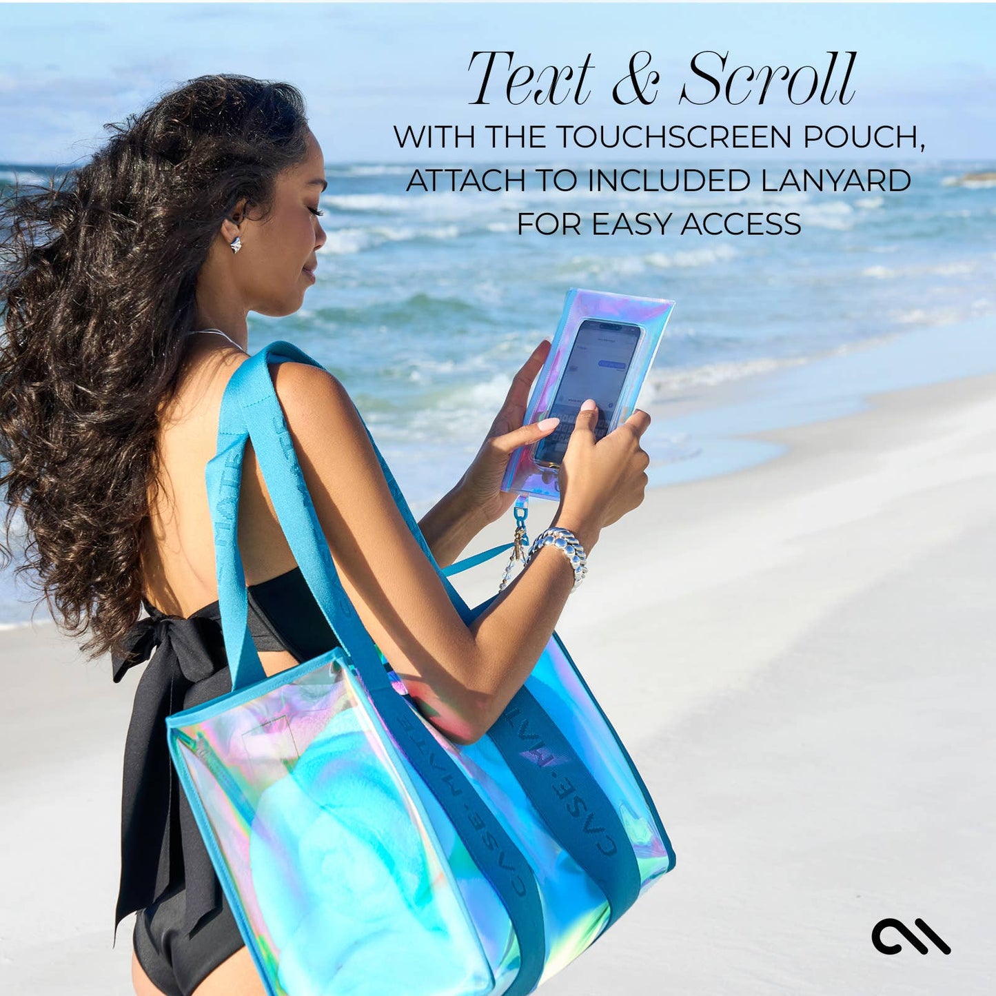 Bubble Beach Tote Shoulder Bag - Emerald Blue