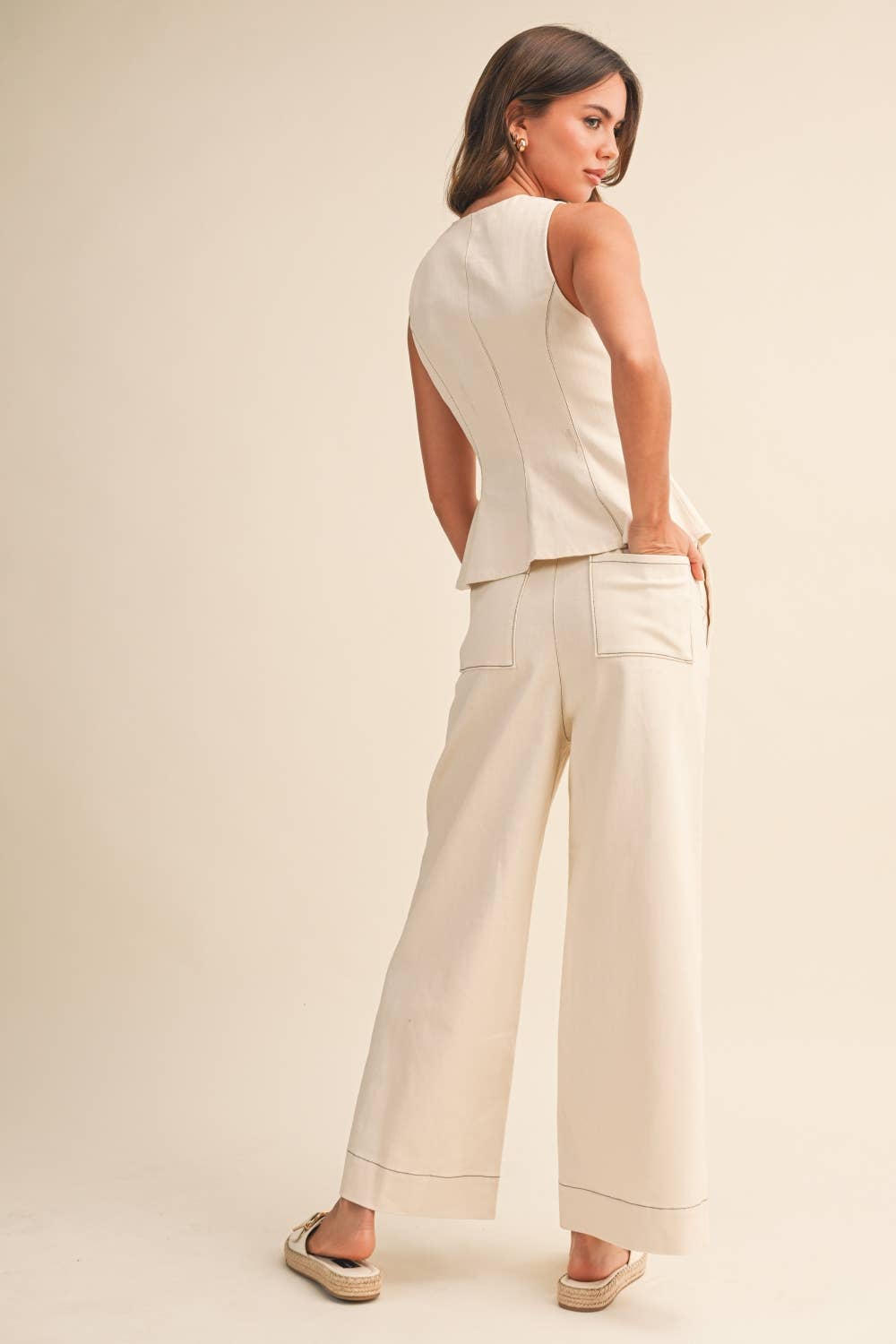 Peplum Top AND STRAIGHT PANTS SET