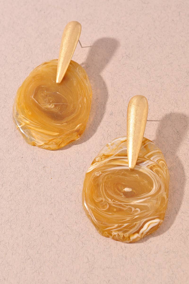 RESIN OVAL EARRINGS