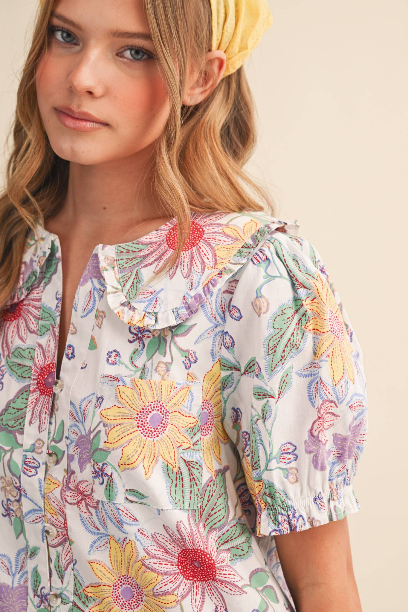 DOLL COLLAR BUTTON DOWN TOP