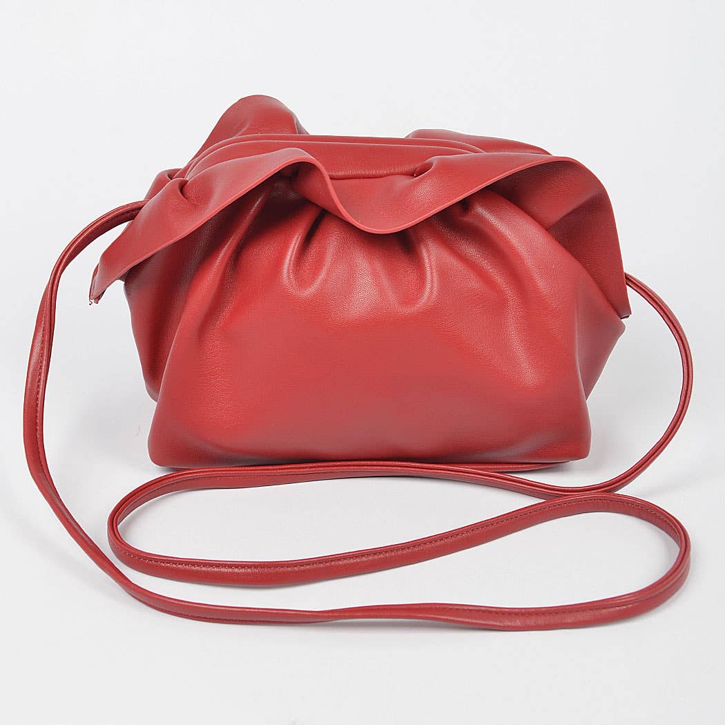 FAUX LEATHER BOW CROSSBODY BAG