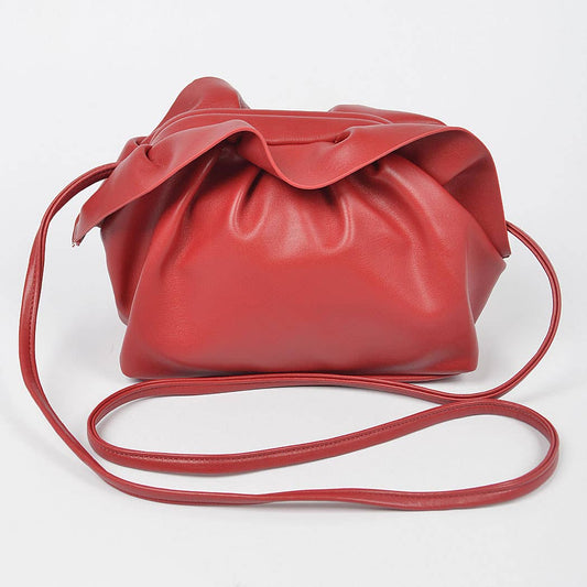 FAUX LEATHER BOW CROSSBODY BAG