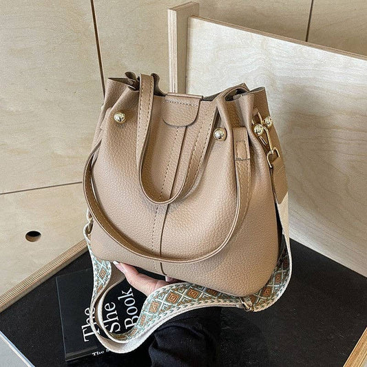PU Leather Crossbody Bucket Bag