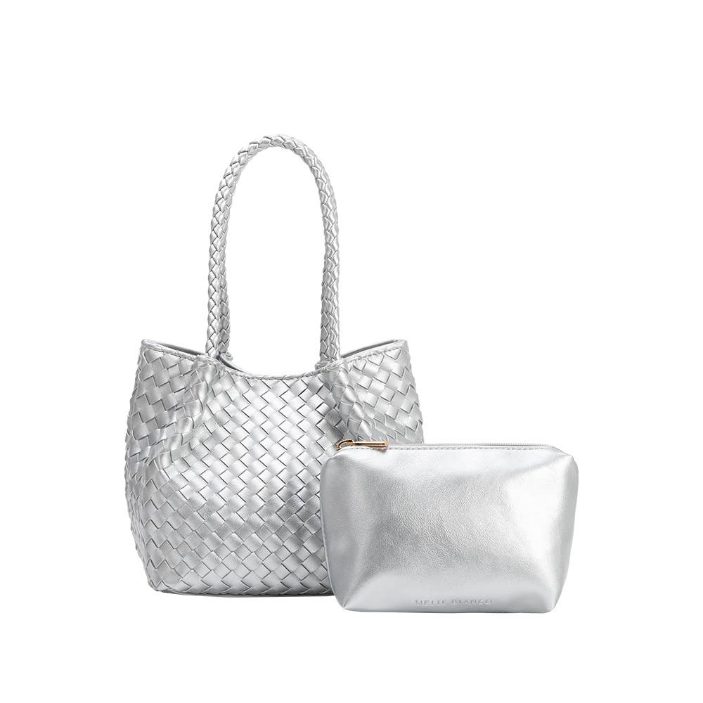Anahi Silver Recycled Vegan Top Handle Bag