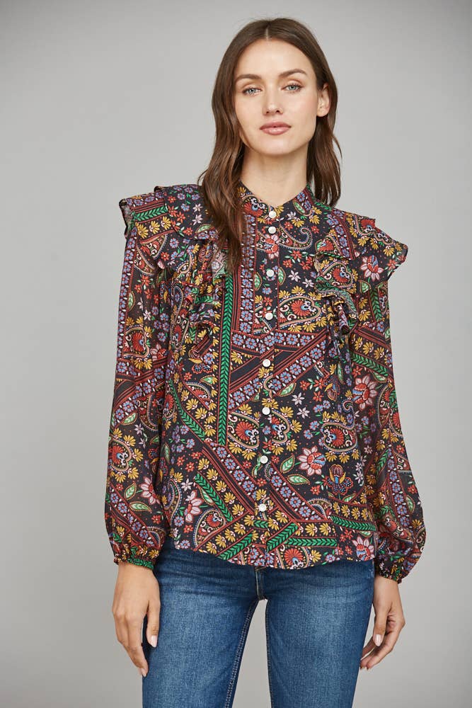 RUFFLE DETAIL BLOUSE